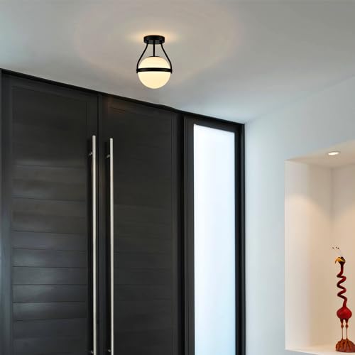 Modern Globe Semi Flush Mount Ceiling Light