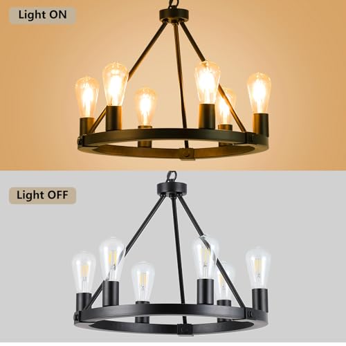 Black Wagon Wheel Chandelier