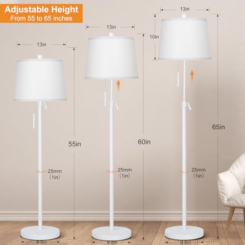 White Floor Lamp for Living Room 55