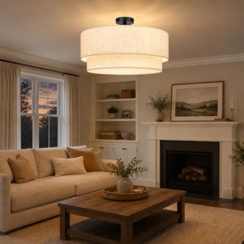 24 Inch Flush Mount Ceiling Light Black