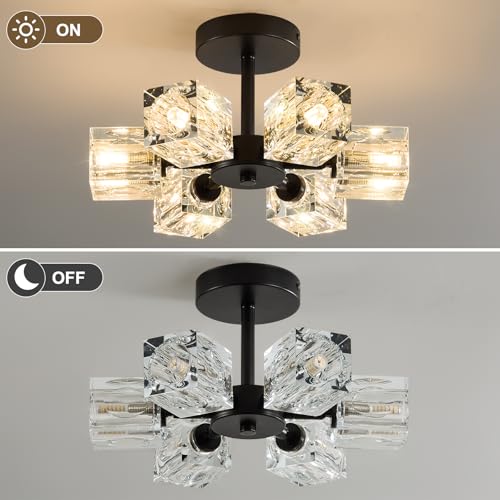 K9 Crystal Semi Flush Ceiling