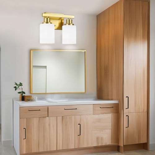2 Light Gold Bathroom Light Fixture Vanity Light Over Mirror 10.6in