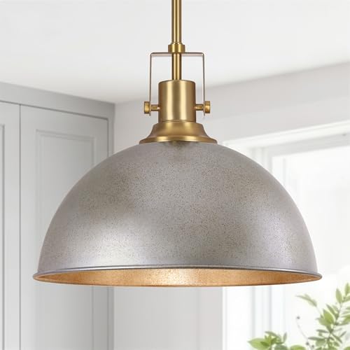 13 Inch Antique Silver Metal Pendant Light Kitchen Island