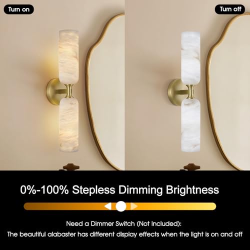20in Alabaster Wall Sconce Antique Brass Sconces Wall Light