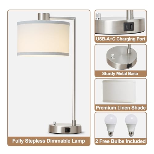 Silver Table Lamp Set of 2