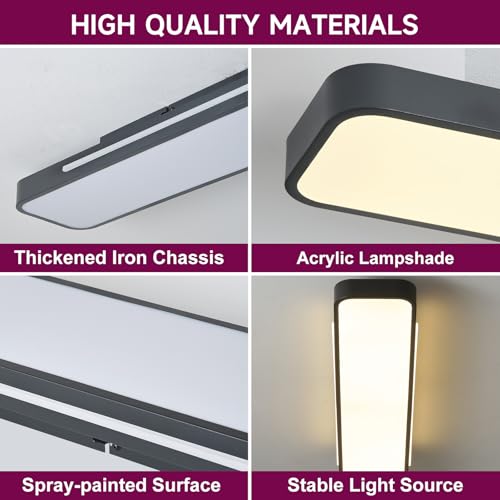 Modern LED Ceiling Light with Remote 39in Flush Mount Light Fixture