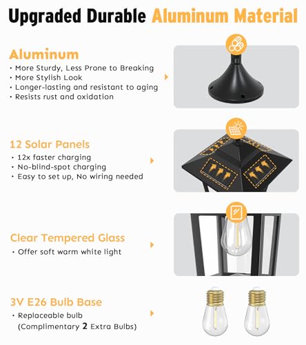 73" Aluminum Solar Lamp Post Light