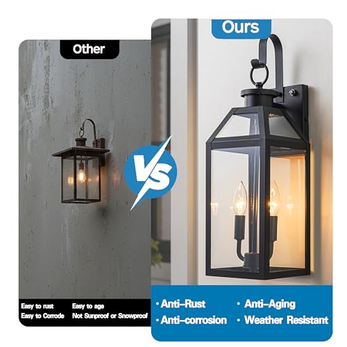 20" Large Dusk to Dawn Outdoor Wall Light (2 Count)
