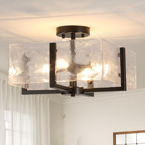 Black Semi Flush Mount Ceiling Light 4 (4 Count)