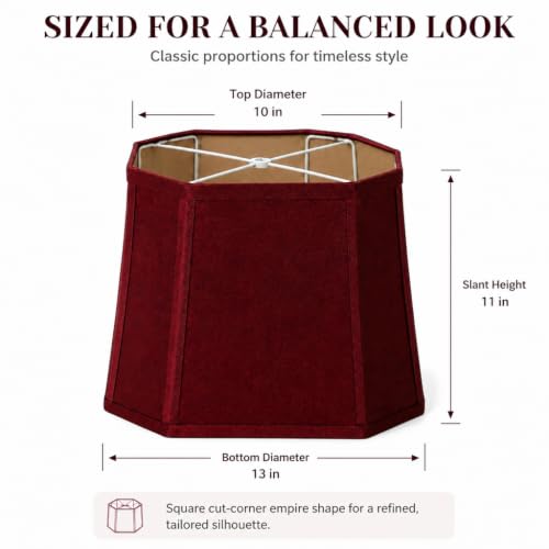 10× 13 × 11Inch Wine‑Red Lampshade