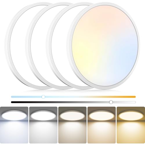 4Pack LED Flush Mount Ceiling Light Fixture (4 Count)