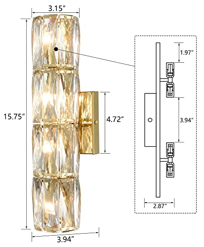Gold Wall Sconce Modern Crystal Sconces Wall Lighting