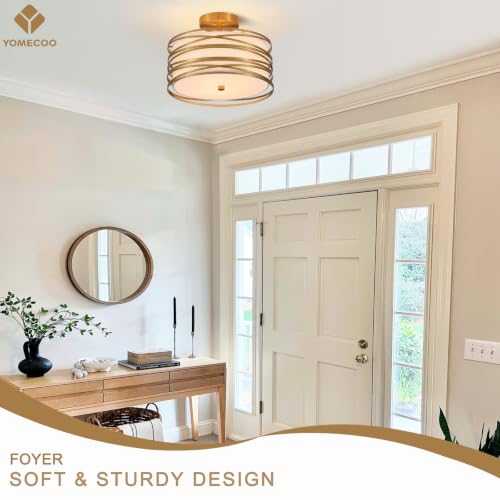 12.2" Gold Semi Flush Mount Ceiling Light