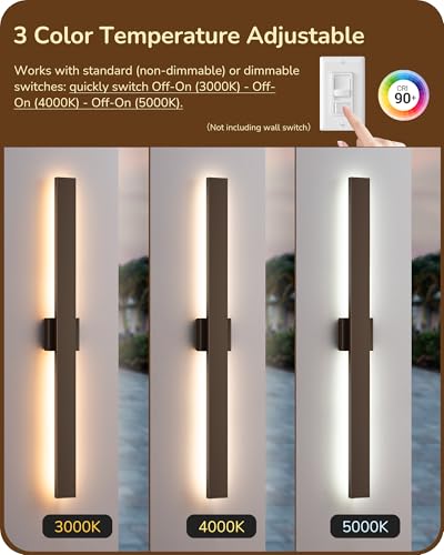 2 Pack Modern LED Outdoor Wall Lights (2 Count)