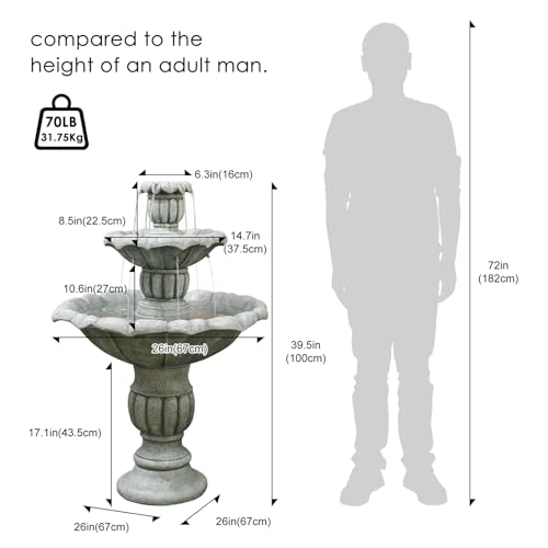 39.5" Water Fountain Outdoor