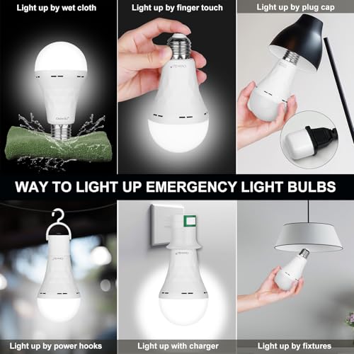6 Pack Rechargeable Emergency Light Bulbs Battery Operated Bulb (6 Count)