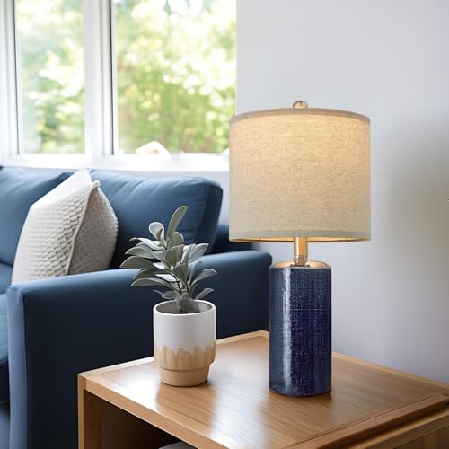 Small Table Lamps Set of 2 for Living Room 20.25" Blue Lamps Bedside Lamps (2 Count)