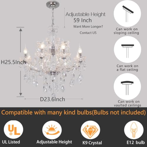 8 Light Maria Theresa Crystal Chandelier