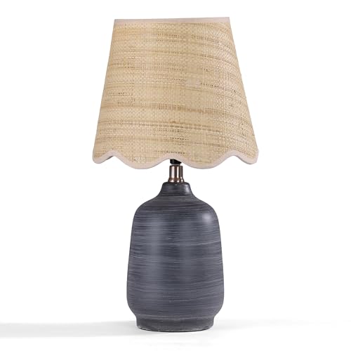 19" Modern Ceramic Table Lamp for Living Room Cream Base Desk Lamps for Bedroom Farmhouse Bedside Nightstand Lamp End Table Lamps