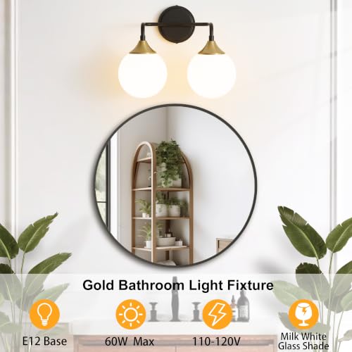 Black Gold Bathroom Light Fixtures Over Mirror Vanity 2