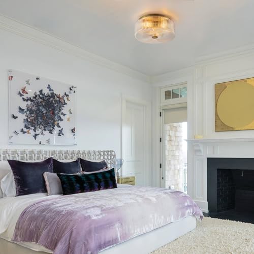 13.9 Inch Gold Flush Mount Ceiling Light