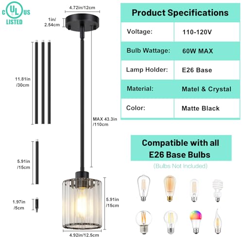 3 Pack Pendant Light Fixtures (3 Count)