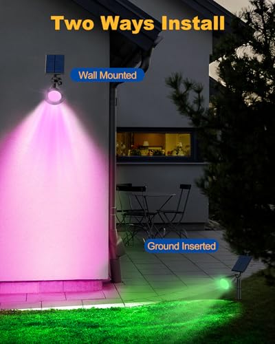 Solar Spot Lights Outdoor Color Changing (8 Count)