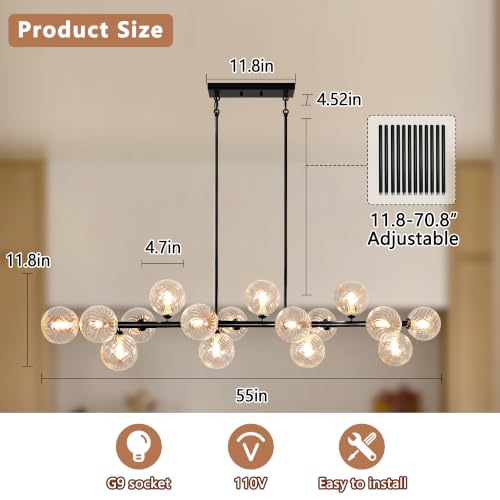 16 Light Linear Chandelier (16 Count)
