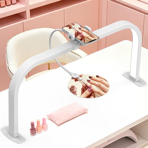 Half Moon Nail Desk Lamp with 5X Magnifier & Phone Holder (5 Count)