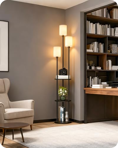 Floor Lamp with Shelves