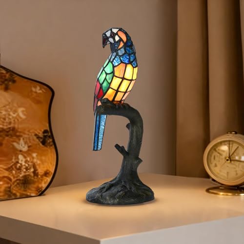 A0024 Tiffany Style Parrot Table Lamp
