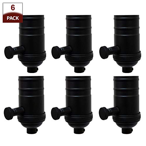 Vintage Turn Knob Dimmer Lamp Socket for Incandescent LED Bulbs (6 Count)