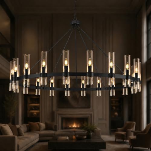 Black Wagon Wheel Chandelier