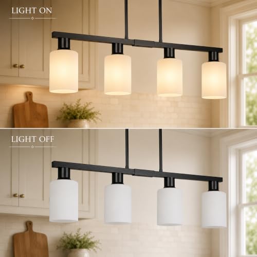 DSMJFU 4 Light Kitchen Island Lighting Frosted Glass Dining Room Chandelier