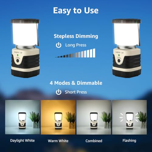 1000LM LED Camping Lantern Rechargeable with 4 Light Modes