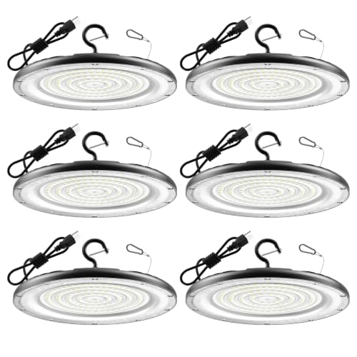 150W UFO High Bay Light 1 Pack 22500LM LED Shop Lights Plug & Play (6 Count)