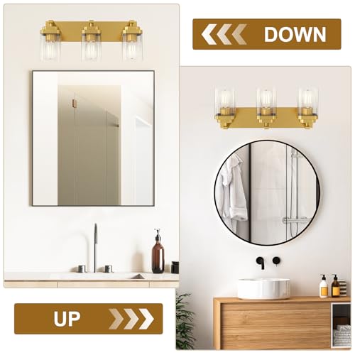 Brushed Gold Bathroom Light Fixtures