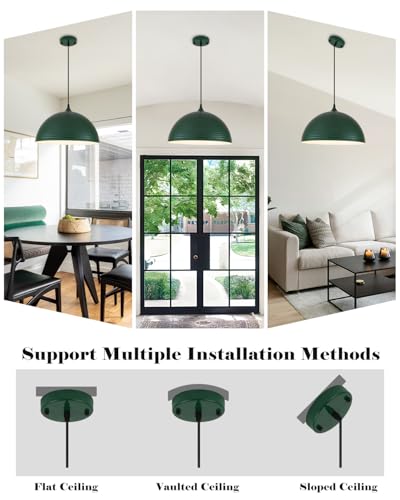 16 inch Green Pendant Light 2 Pack