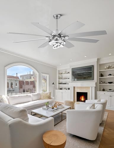 72" Large Modern Ceiling Fans with Lights and Remote Control