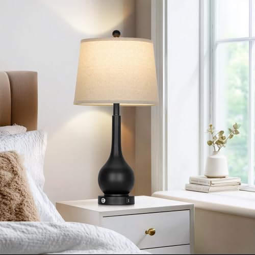 26" Black Table Lamps Set of 2 for Living Room (2 Count)