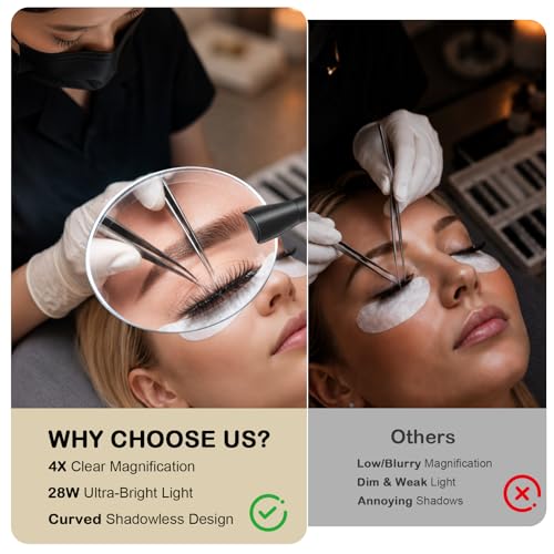 Half Moon Lash Light with 4X Magnifier for Eyelash Extensions