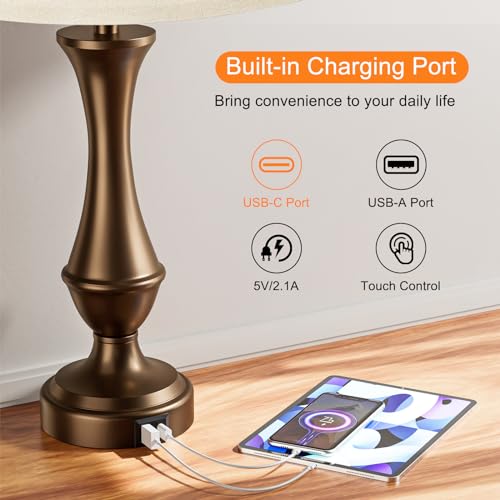 Touch Lamps for Nightstand (2 Count)