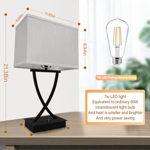 Fully Dimmable Medium Table Lamp for Bedroom with Type C