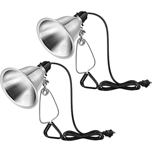 2 Pack Clamp Lamp Light with Detachable 5.5 Inch Aluminum Reflector (2 Count)
