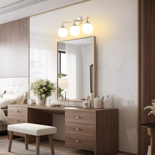Brushed Nickel Bathroom Light Fixtures Over Mirror Vanity 3