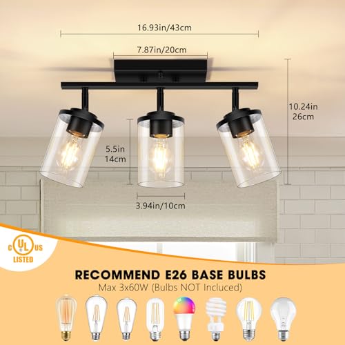 3 Lights Semi Flush Mount Ceiling Light