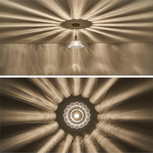 Glass Pendant Lights Modern Pendant Lighting Fixtures 11.8 in Brushed Finish Hanging Lamp for Kitchen Island Bedroom Dining Room Coffee Shop Hallway Hotel Living Room