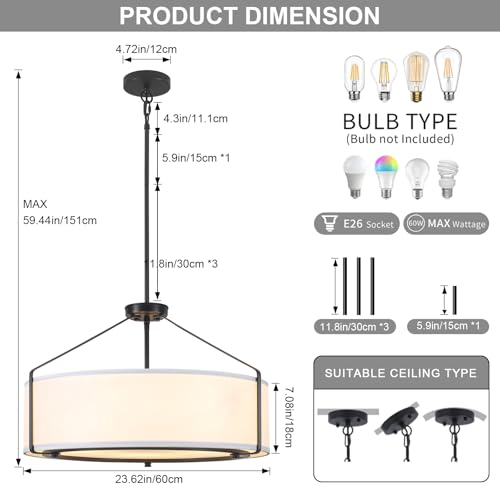 23Inches Drum Chandeliers