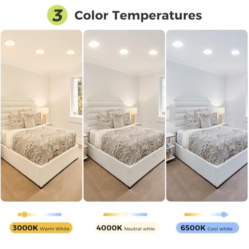 6PACK Flush Mount LED Ceiling Light Fixture White (6 Count)
