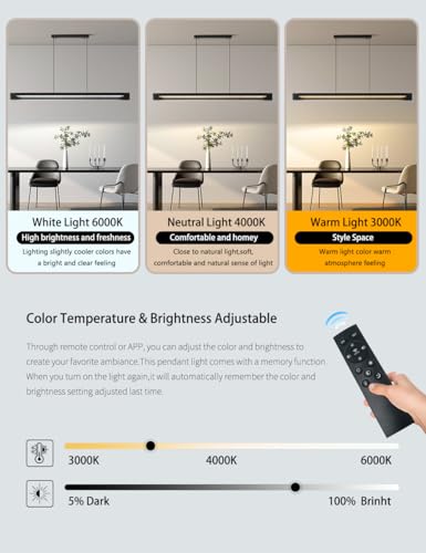 Glass Modern Black Linear Pendant Light